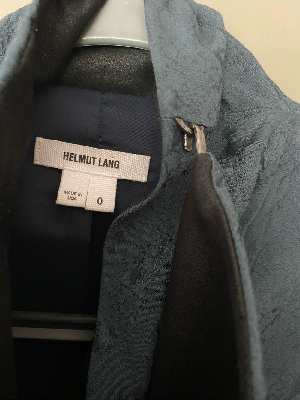 HELMUT LANG Perma Jacquard Sleeve Combo Jacket Two-Tone Draped Blazer Size 0 - Picture 9 of 14
